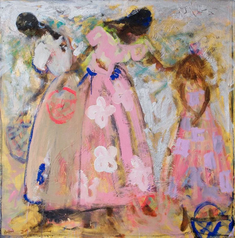 John Maitland. Blue Basket. 110cm x 110cm. Mixed Media on Canvas..jpg