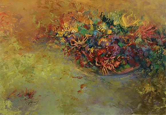 Peter McQueeney Floral Symphony I 69cm x 99cm #7577.JPG
