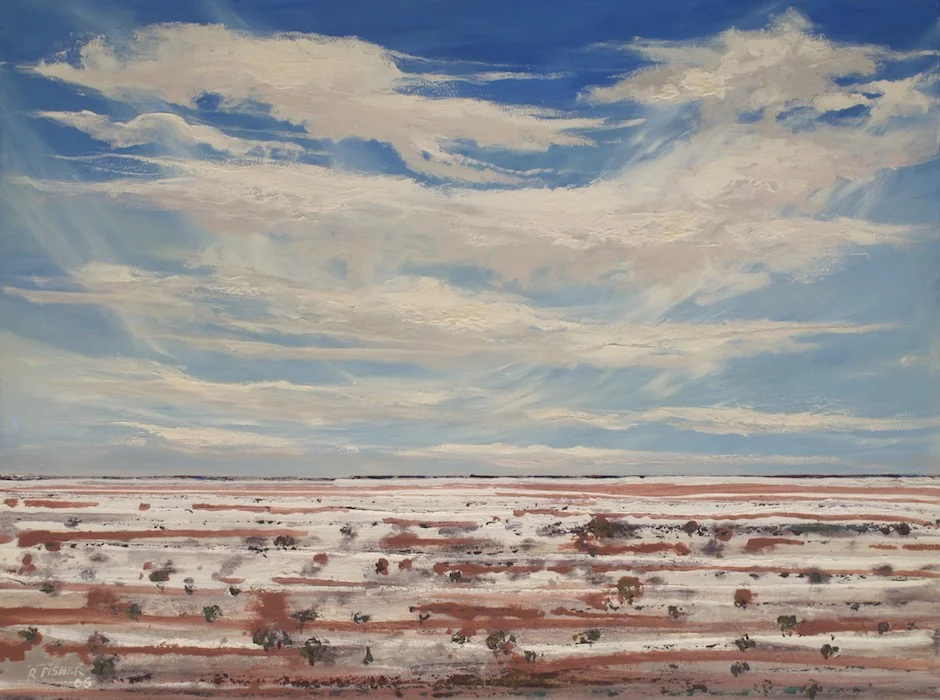 #12997 Robert Fisher Lake Eyre - A Geologist Trek Oil on Canvas 91cm x 122cm 