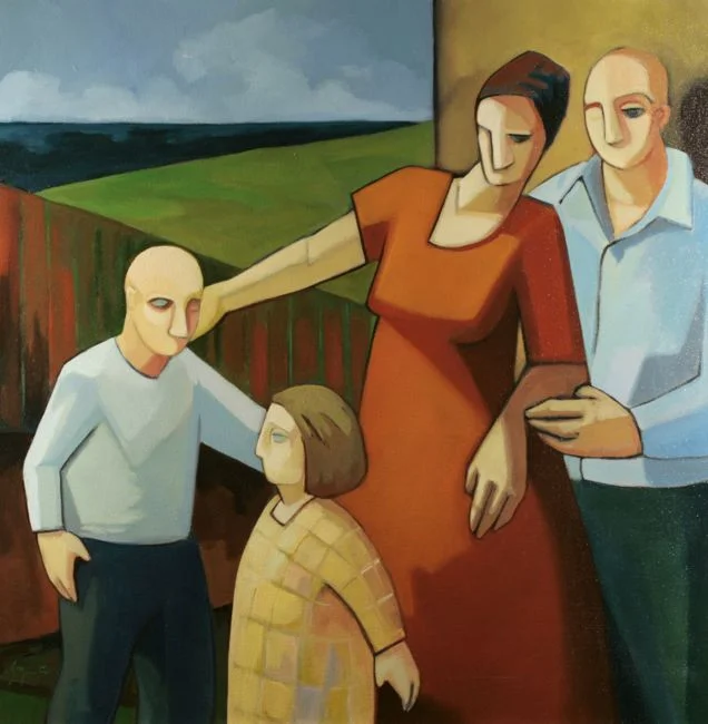 Sandro Nocentini On a Coastal Town 80cm x 80cm #8259 .jpg