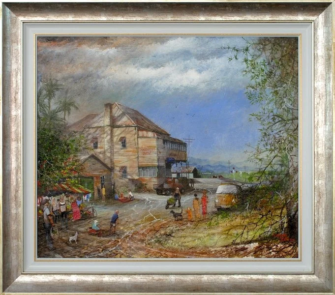 Maynard Waters 'Market Day at Rings Pub' 79cm x 90cm