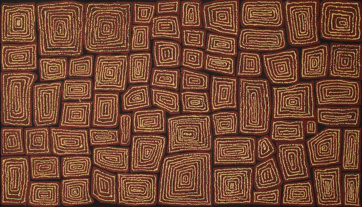 #9510 Thomas Tjapaltjarri 'Tingari Cycle' 120cm x 207cm