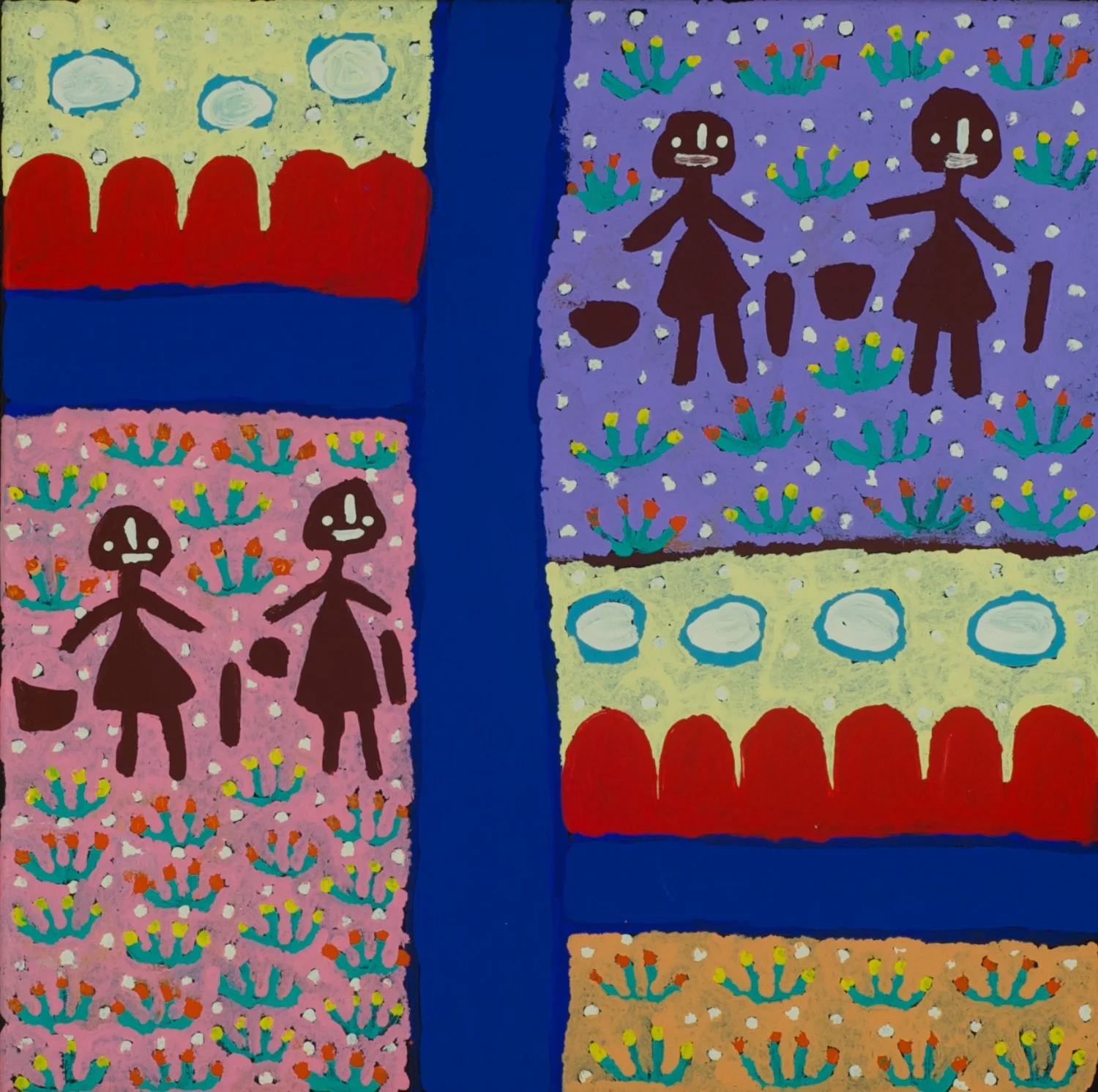 #11132 Molly Jugadai. 'Untitled' Acrylic on Belgian linen 60cm x 60cm. Was $780 Now $480