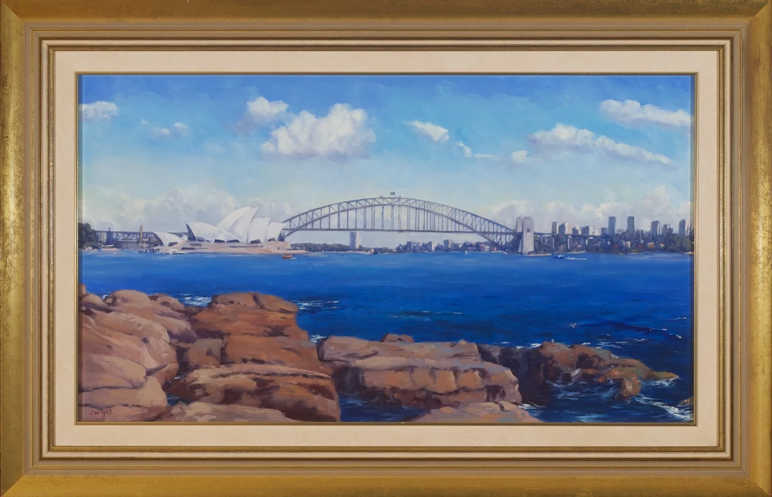 #3181. Jeffery Wright. Sydney Harbour. 57cm x 87cm. Was $2800 Now $980