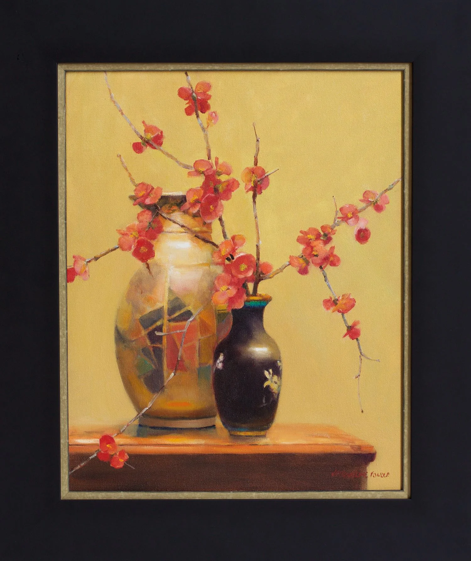 #15128 Jacqueline Fowler 'Japonica' Oil on Canvas 68cm x 58cm