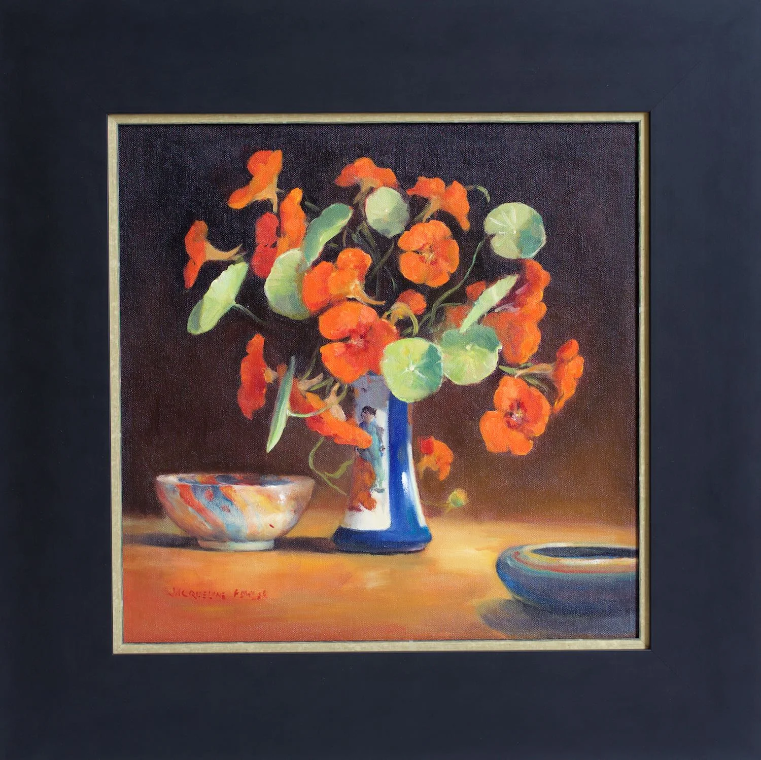 #15145 Jacqueline Fowler 'Nasturtiums' Oil on Canvas
