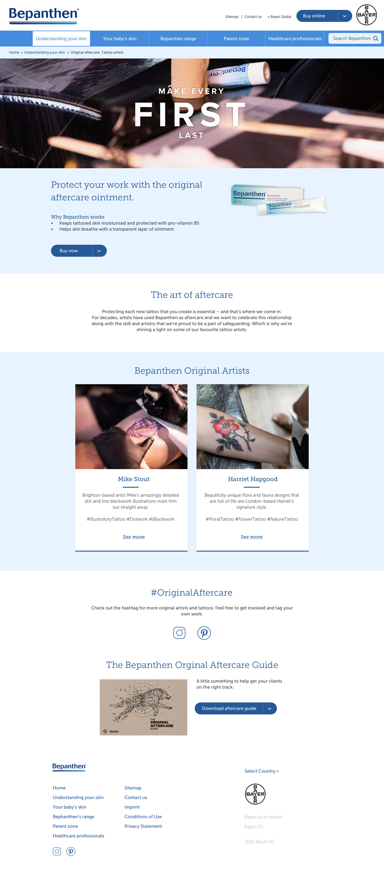Product landing page