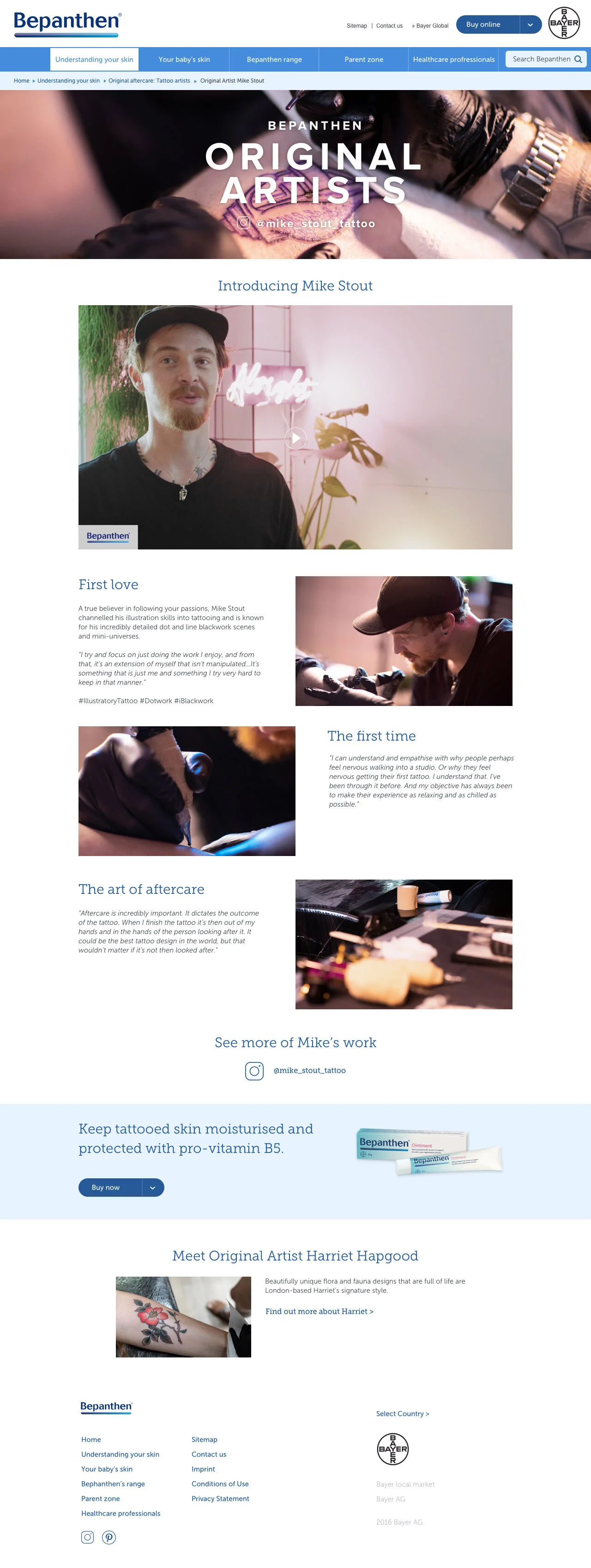 Artist’s profile page: Mike