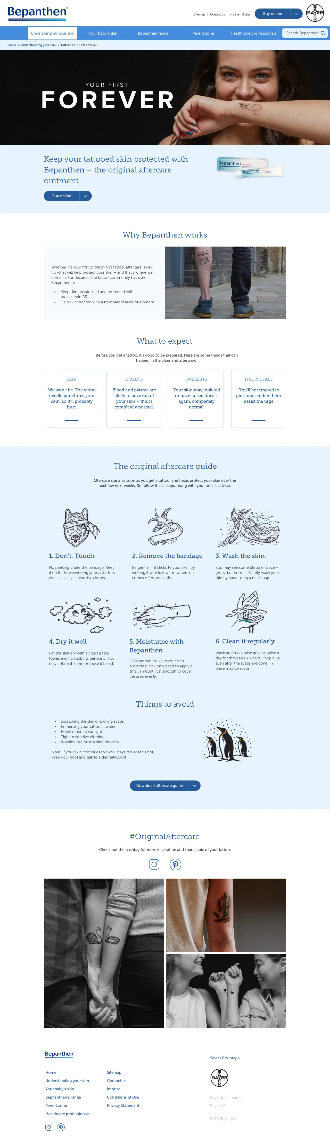 Product landing page