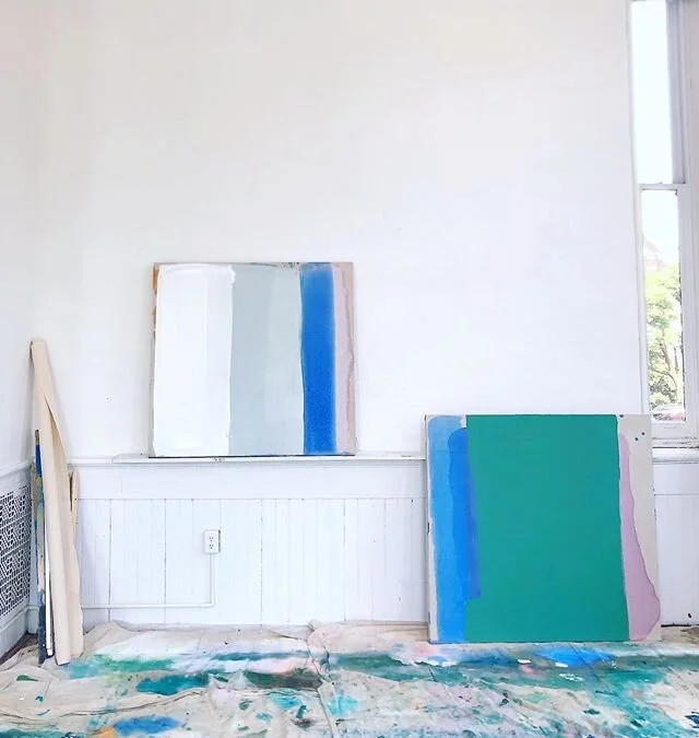 studio scene #abstractart #artiststudio #summerstripes #happyart