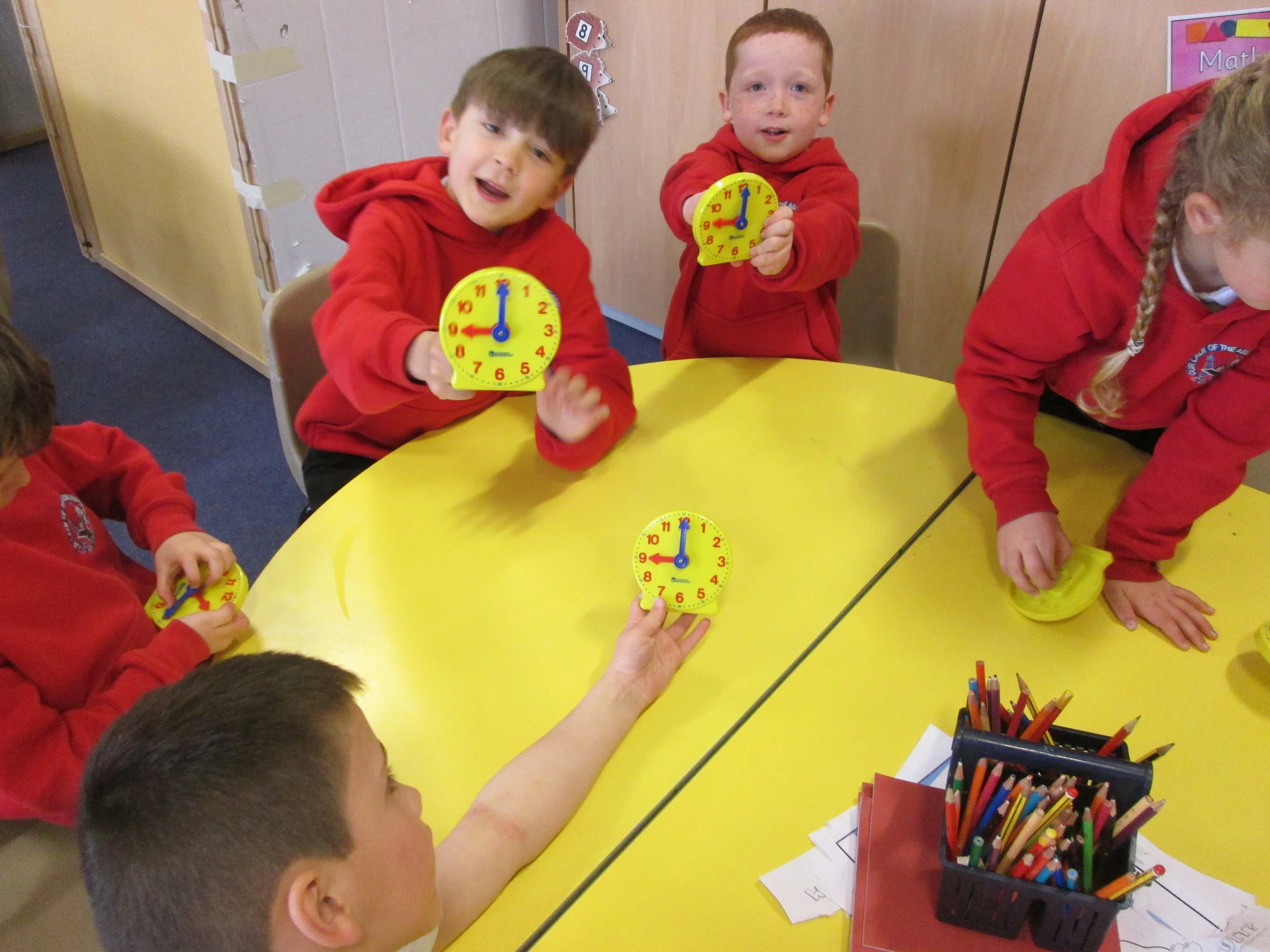 We have been learning to tell the time.