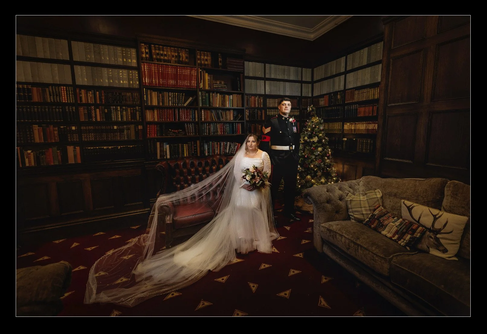 Something a bit different!... 

Regal moment with Reece &amp; Sophie in the stunning library at Shottle Hall. 📕

Their presence here felt like a scene from another era &ndash; pure aristocratic charm and stately elegance!

I loved experimenting agai