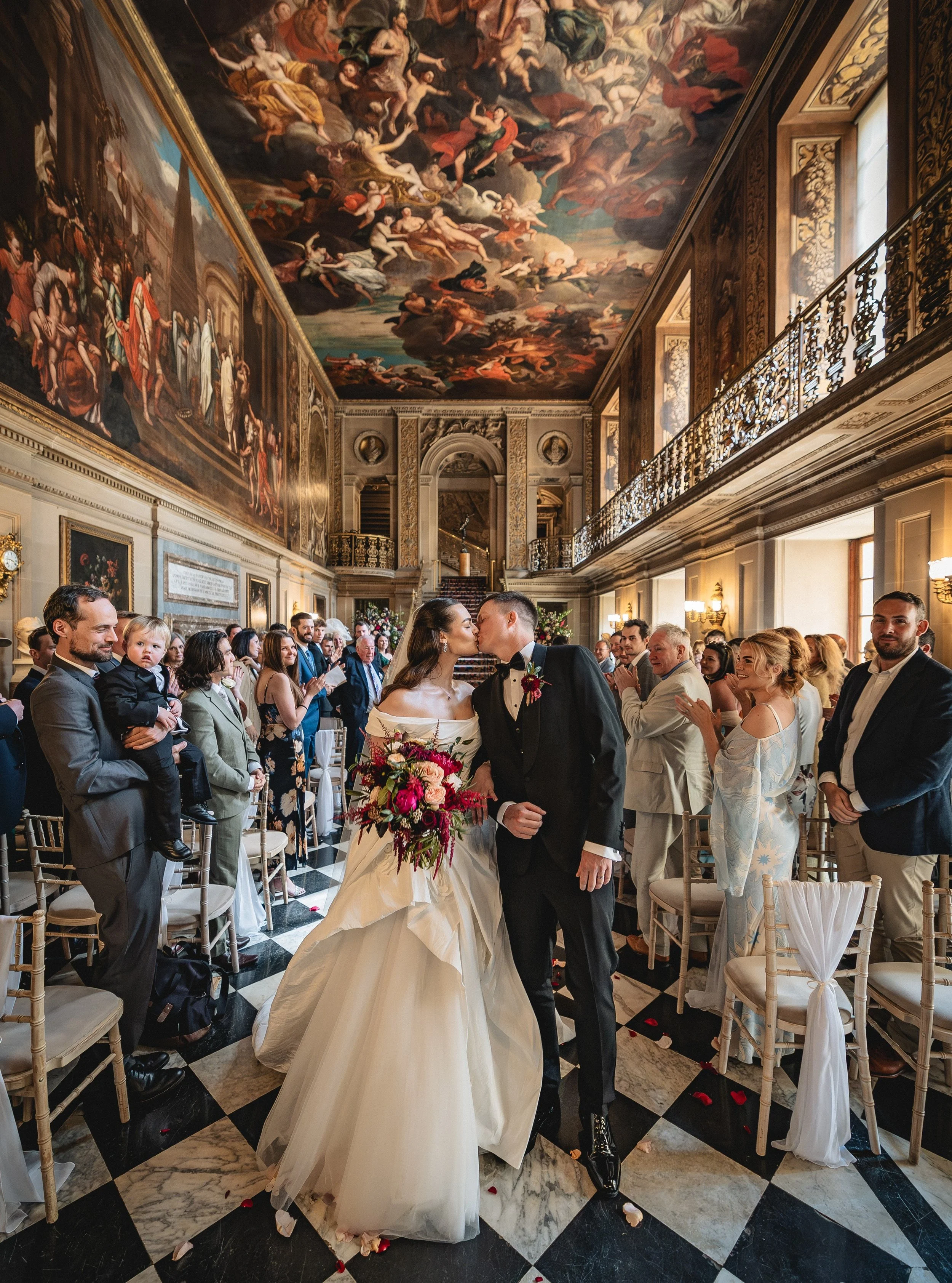Saying your vows under a historic masterpiece. ✨

A glimpse into Claire and Jordan&rsquo;s stunning ceremony inside the legendary Painted Hall at Chatsworth House. There are wedding venues, and then there is this. To be one of the few couples to say 
