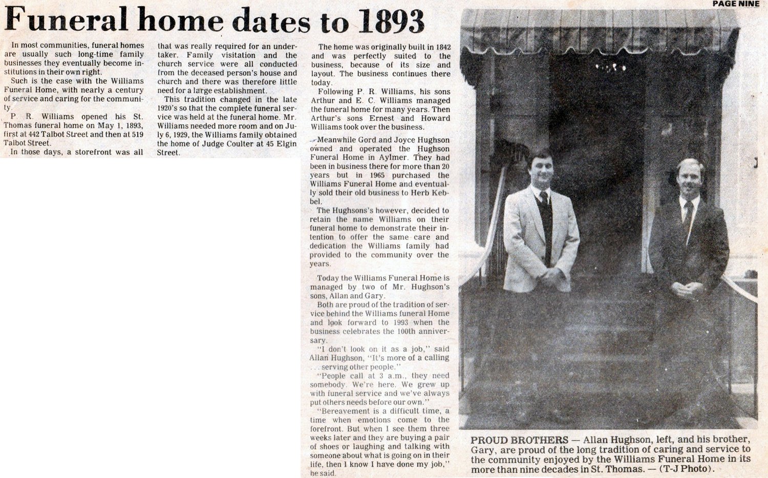 Our History — Williams Funeral Home