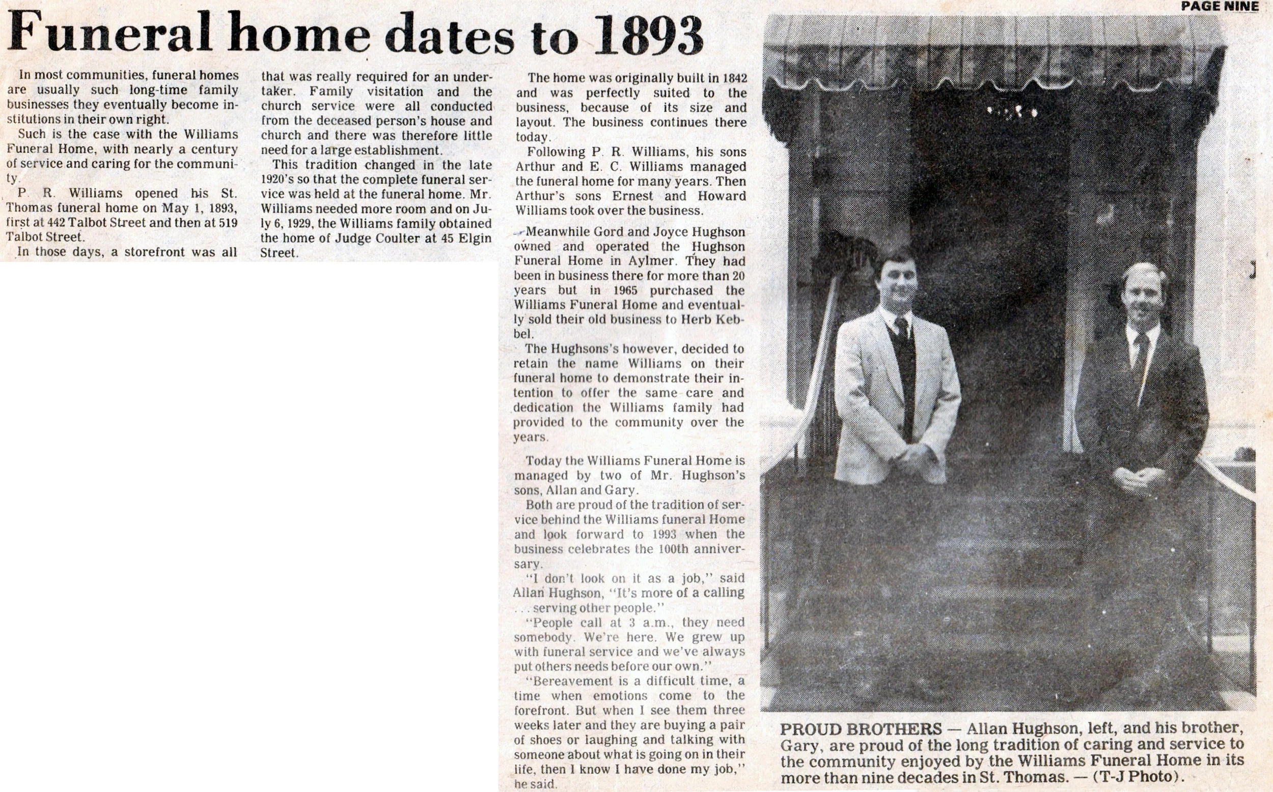 Our History — Williams Funeral Home