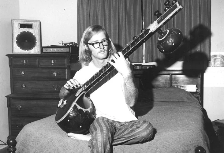 Moore playing his sitar, 1971. (Photo by M.P. Moore )