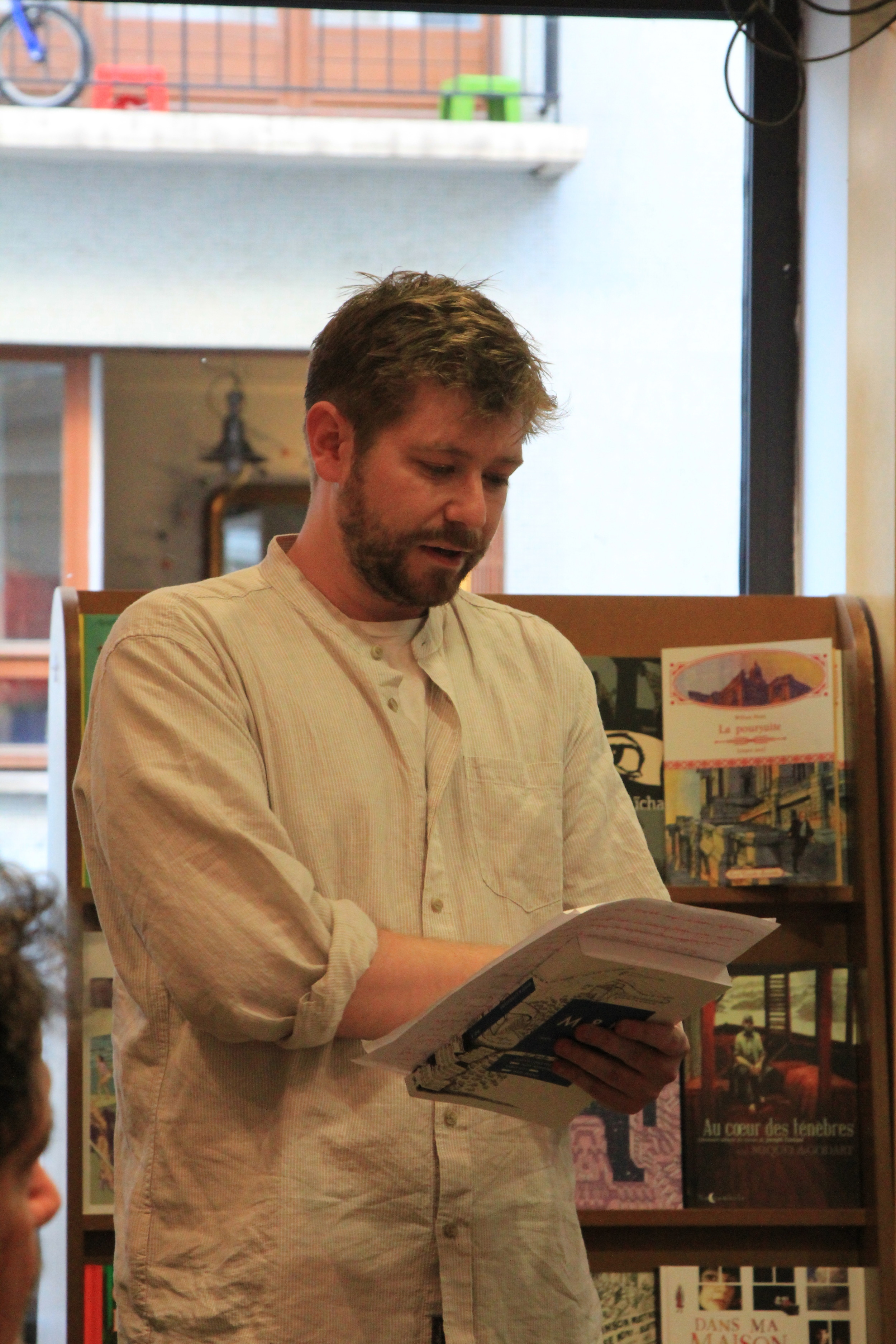 Taylor Davis-Van Atta introduces Clarice Lispector. Photo: Dan Gunn.
