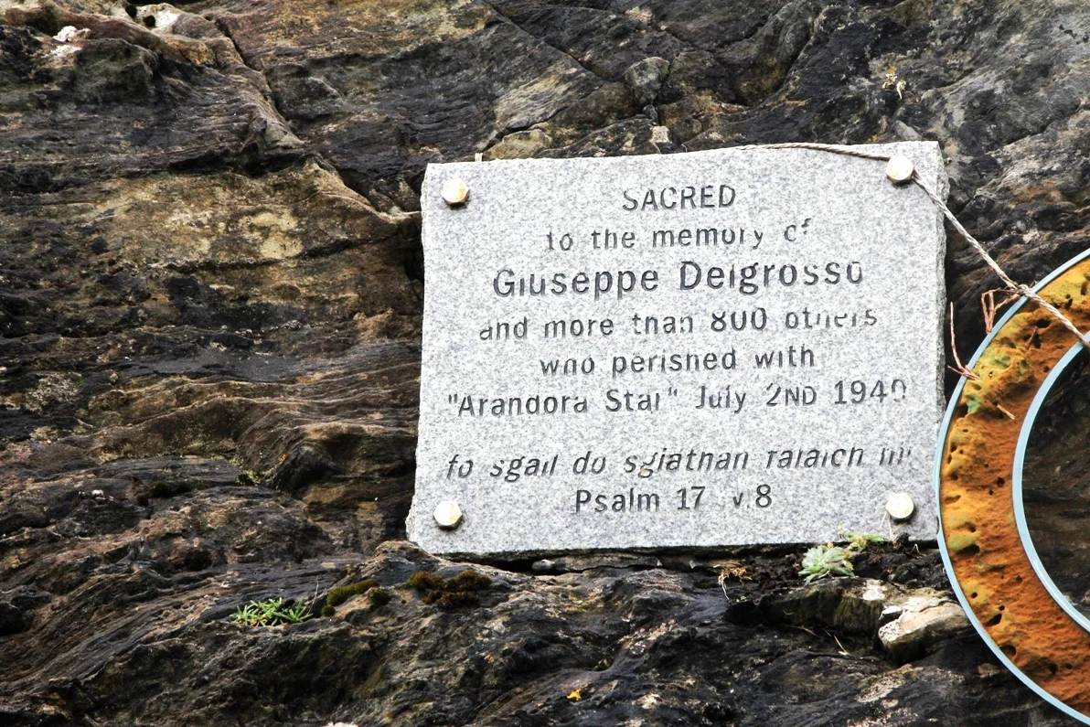 Commemorative plaque, Isle of Colonsay. Courtesy Dan Gunn.
