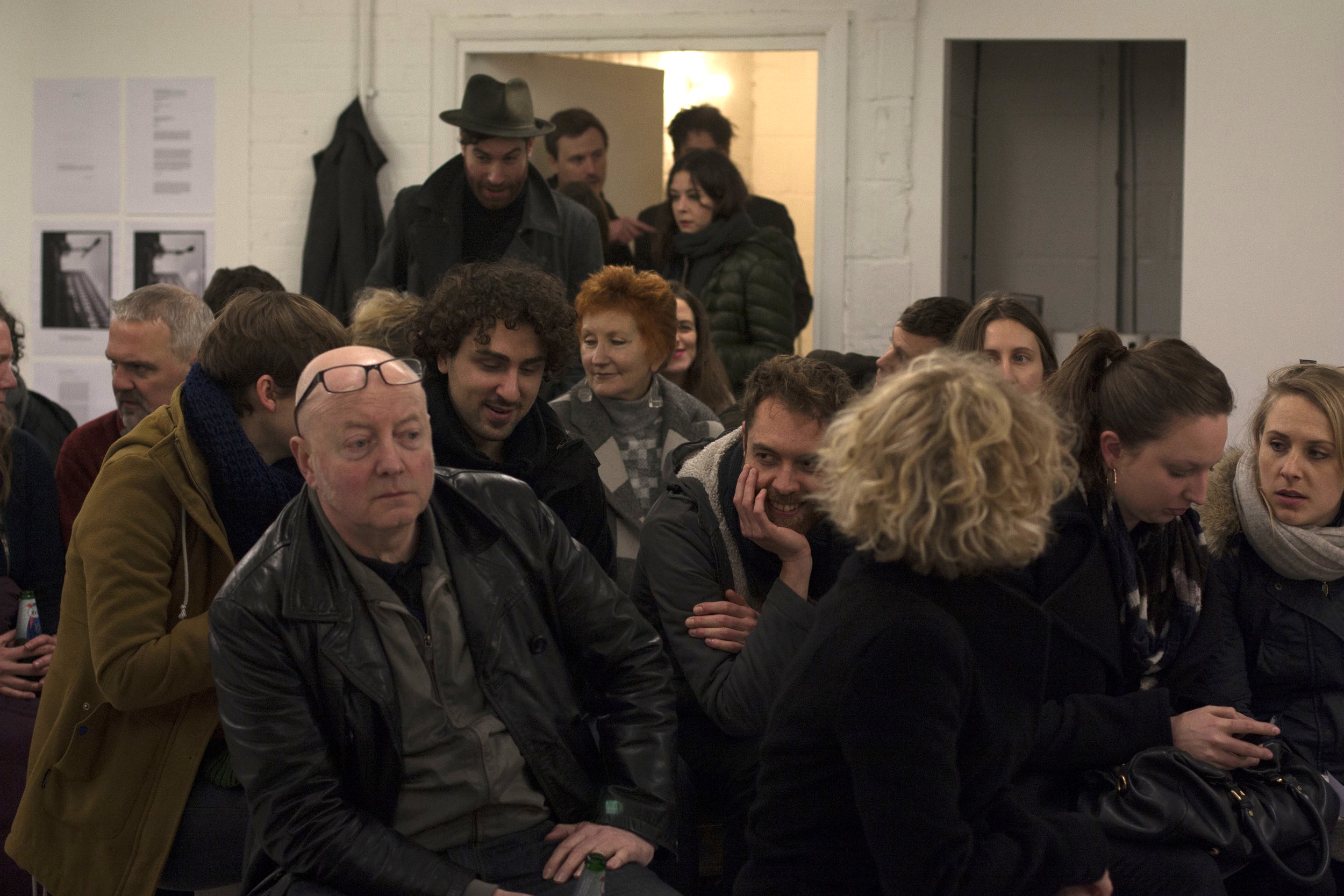  The crowd gathers in the Hannah Barry Gallery. 