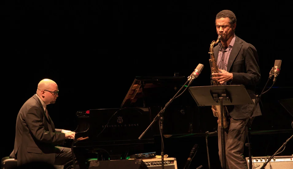 Ethan Iverson & Mark Turner (image: Jeff Tamarkin)