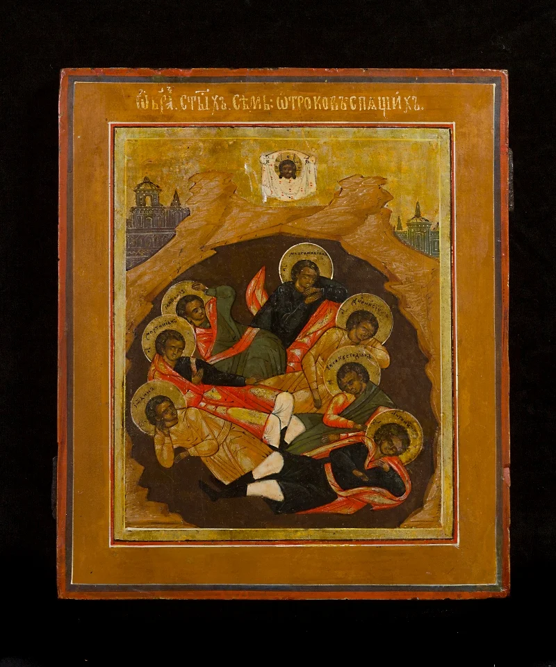 A Russian icon of the Seven Sleepers of Ephesus, ca. 1800. Courtesy of the Mark Gallery, London.