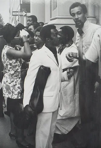 Albert Ayler & Milford Graves at the funeral of John Coltrane