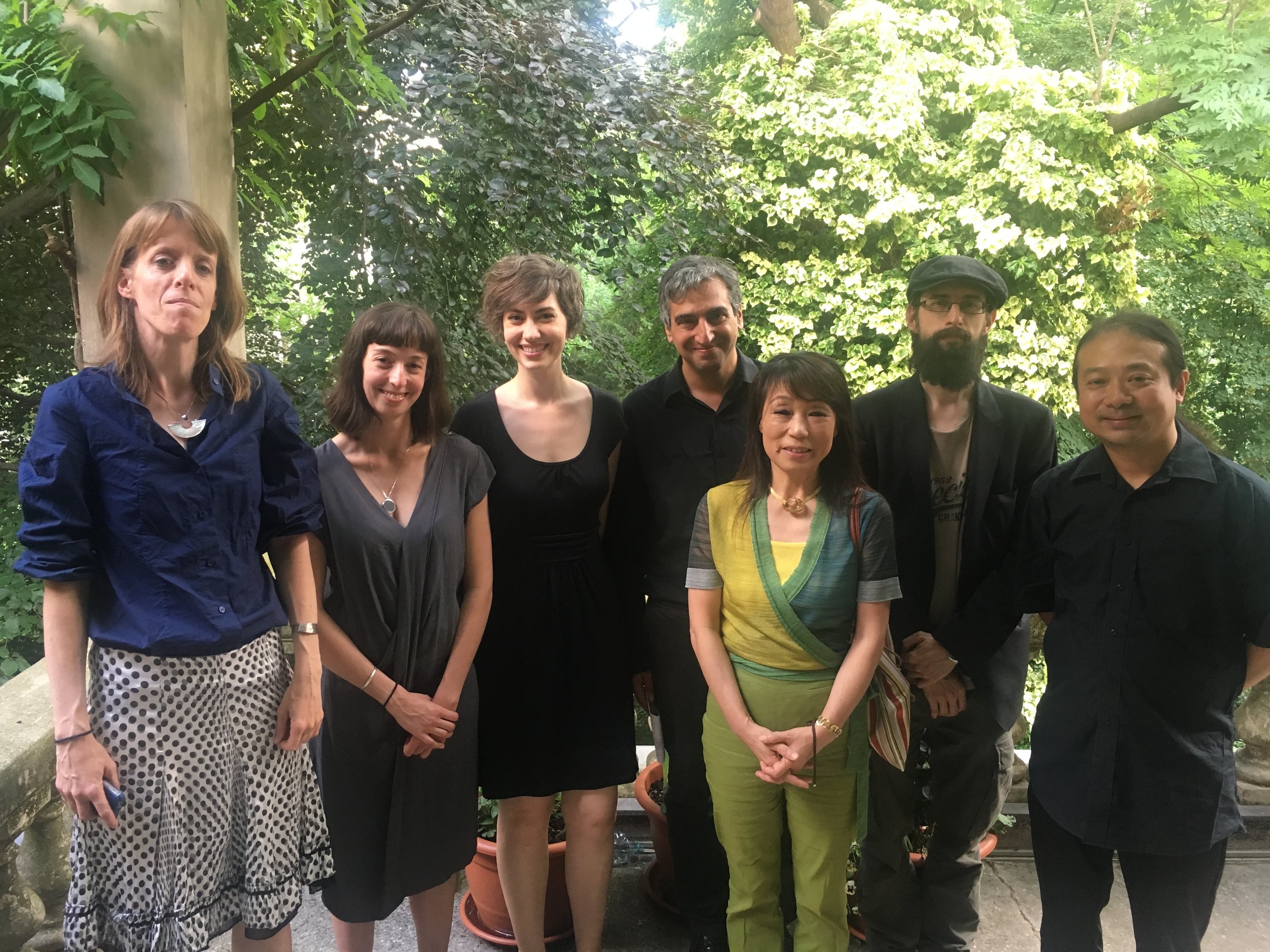  From left to right: Janika Gelinek, Anne Posten, Madeleine LaRue, Daniel Medin, Unsuk Chin, Clemens J. Setz, Wu Wei 