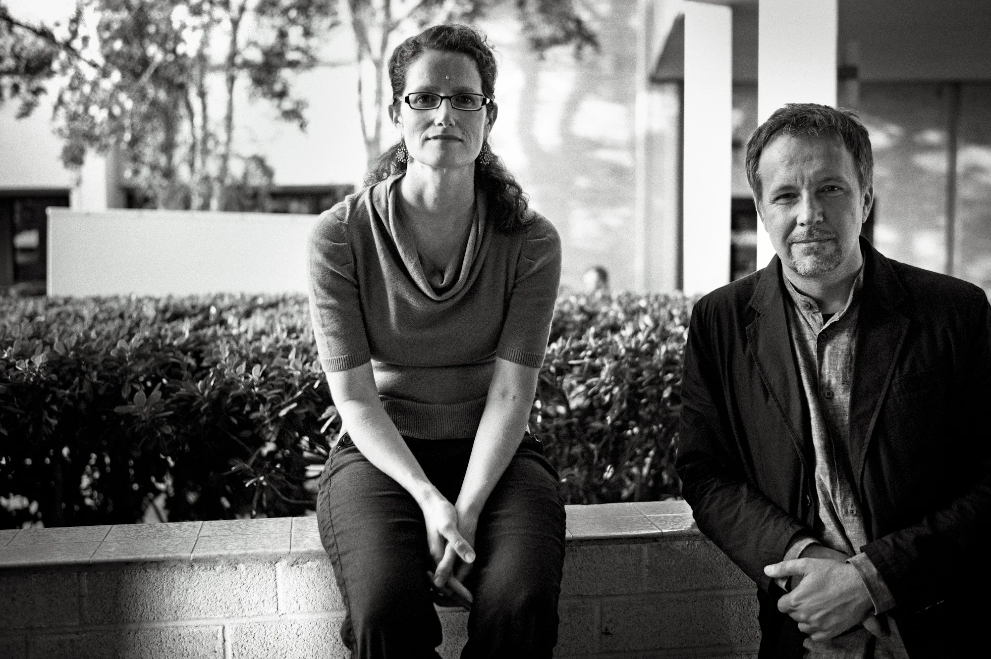 Mira Rosenthal with Tomasz Różycki. Photo: Slav Zatoka