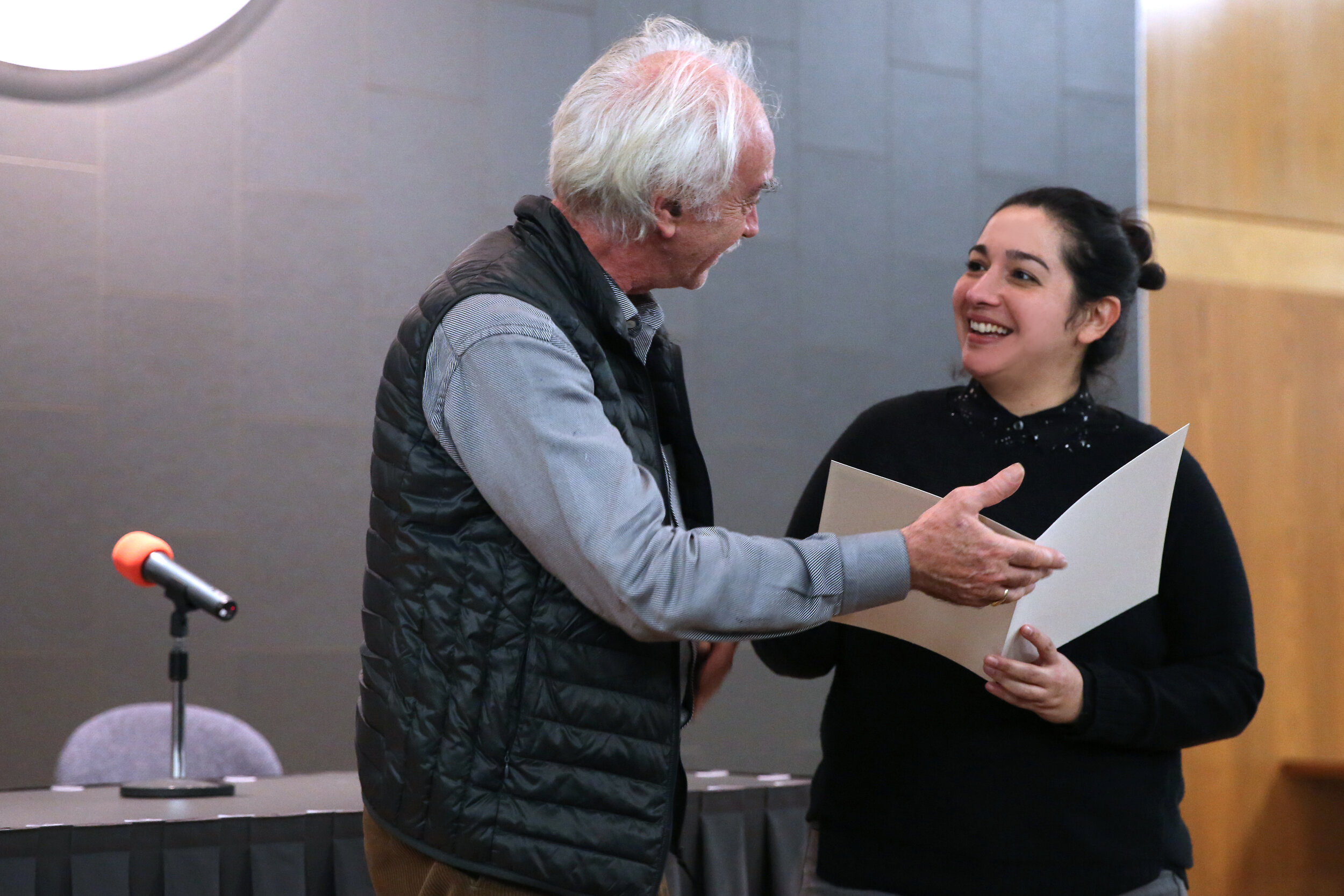 Melchor accepts her award from Jean Radványi