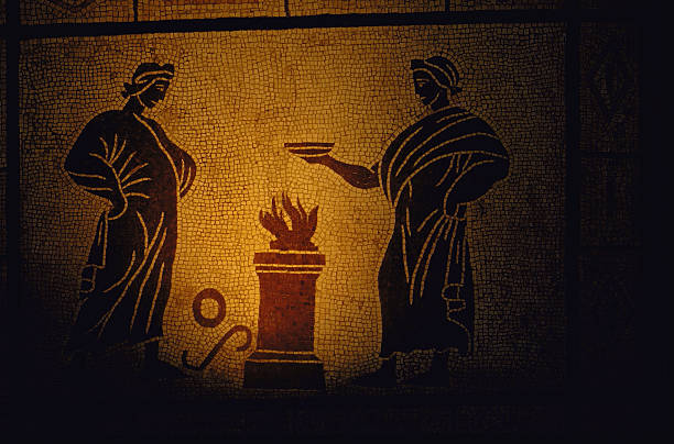 ancient-roman-mosaic-tile-depicting-two-figures-offering-sacrifice-picture-id92926724.jpg