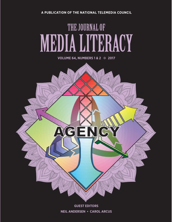 Mellia Bloomer's artwork graces the cover of The Journal of Media Literacy Volume 64, Numbers 1 & 2 2017 .