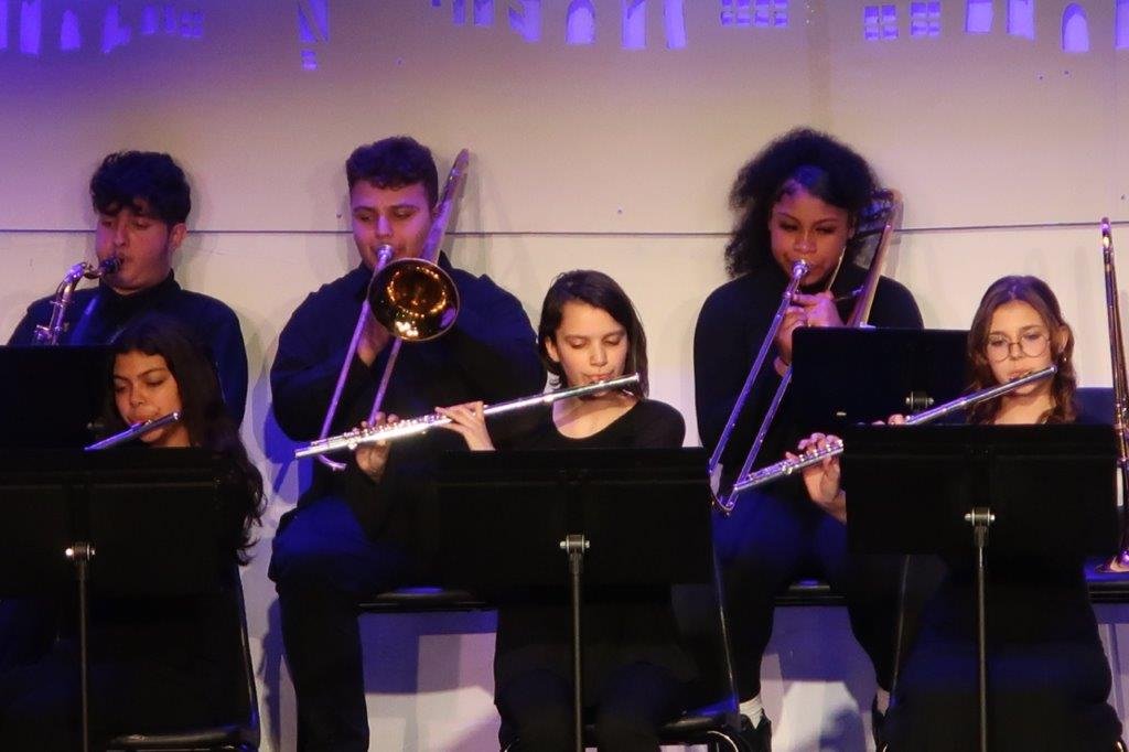  Senior Band musicians playing. 