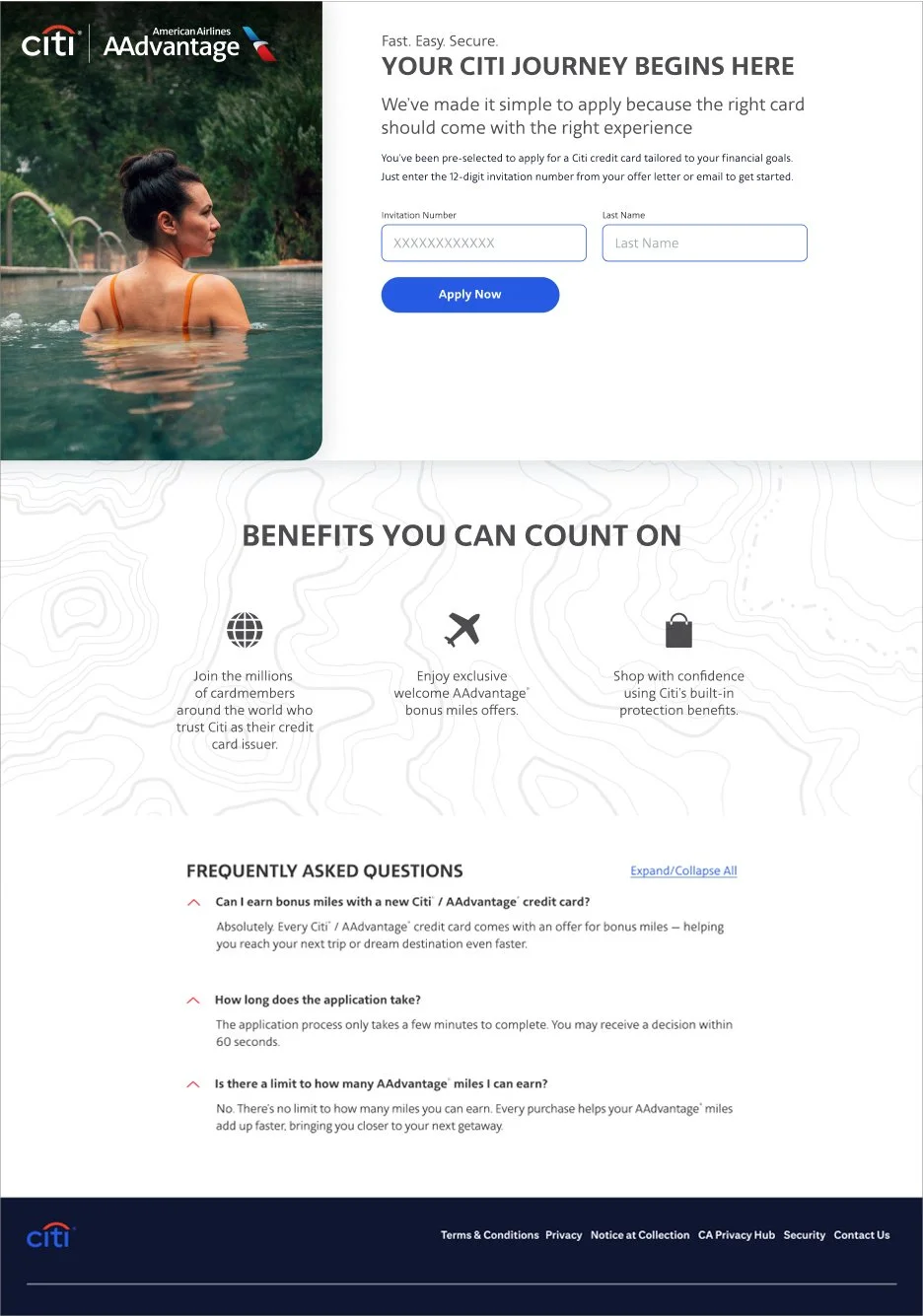 Citi x AA credit card - UX/UI design