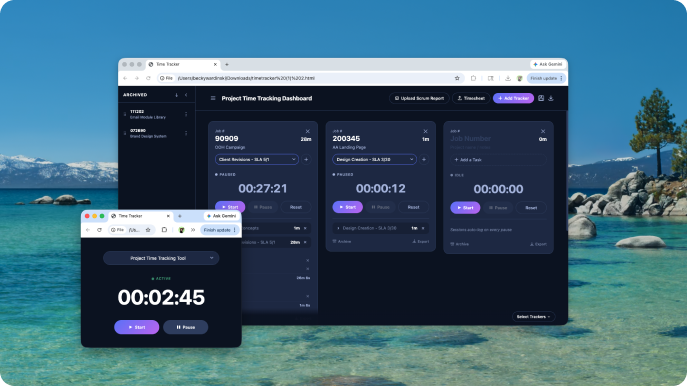 Time Tracking Dashboard Mini Breakpoint