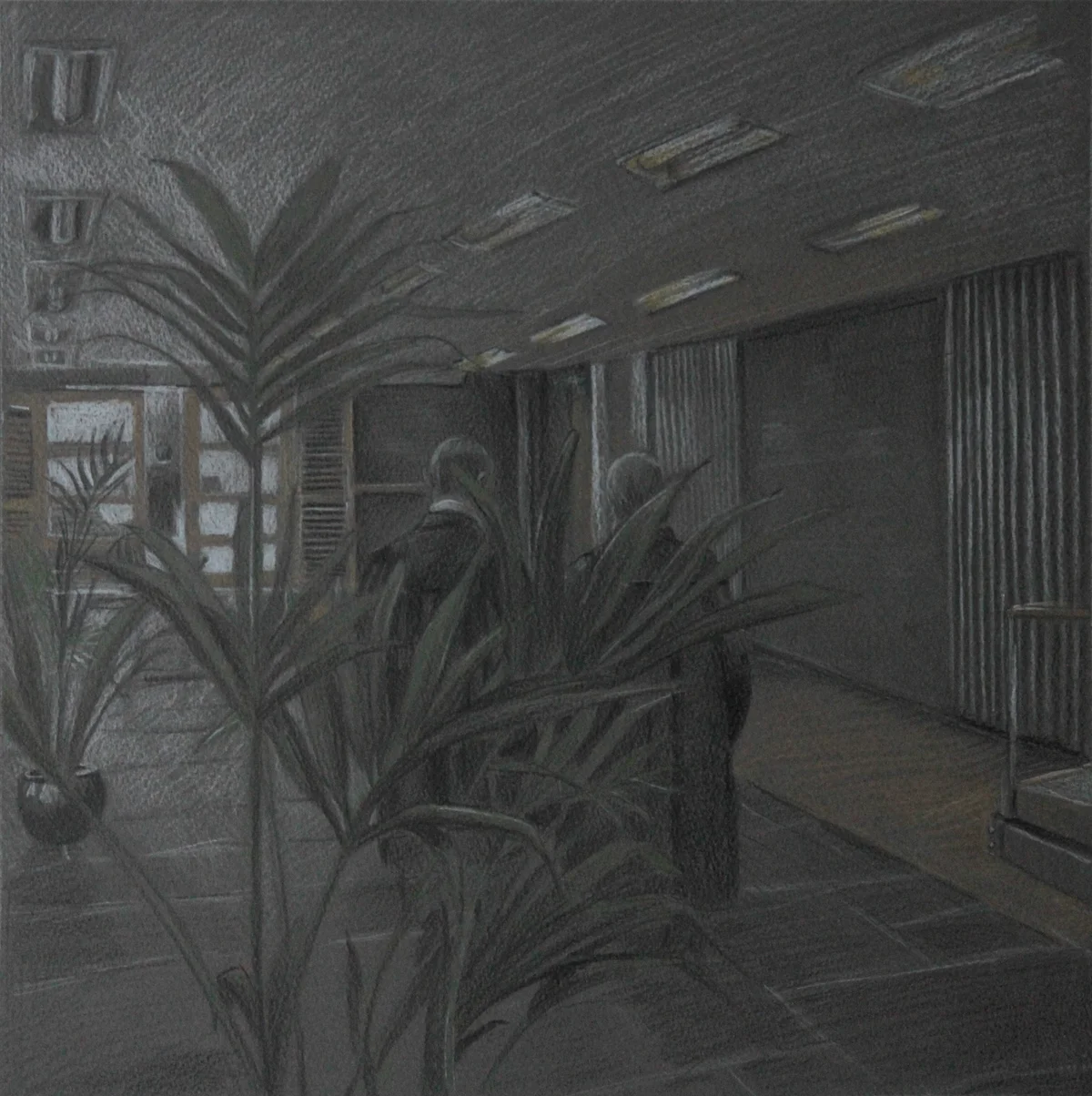 Coloured pencil on Fabriano
Normal
0
false
false
false
EN-IE
X-NONE
X-NONE
Tiziano paper
/* Style Definitions */
table.MsoNormalTable
{mso-style-name:"Table Normal";
mso-tstyle-rowband-size:0;
mso-tstyle-colband-size:0;
mso-style-noshow:yes;
mso-style-priority:99;
mso-style-qformat:yes;
mso-style-parent:"";
mso-padding-alt:0cm 5.4pt 0cm 5.4pt;
mso-para-margin-top:0cm;
mso-para-margin-right:0cm;
mso-para-margin-bottom:10.0pt;
mso-para-margin-left:0cm;
line-height:115%;
mso-pagination:widow-orphan;
font-size:11.0pt;
font-family:"Calibri","sans-serif";
mso-ascii-font-family:Calibri;
mso-ascii-theme-font:minor-latin;
mso-fareast-font-family:"Times New Roman";
mso-fareast-theme-font:minor-fareast;
mso-hansi-font-family:Calibri;
mso-hansi-theme-font:minor-latin;
mso-bidi-font-family:"Times New Roman";
mso-bidi-theme-font:minor-bidi;}
, 30 x 30cm. Two barristers moving through the atrium at the Bar Council (in the space that the work is currently located).