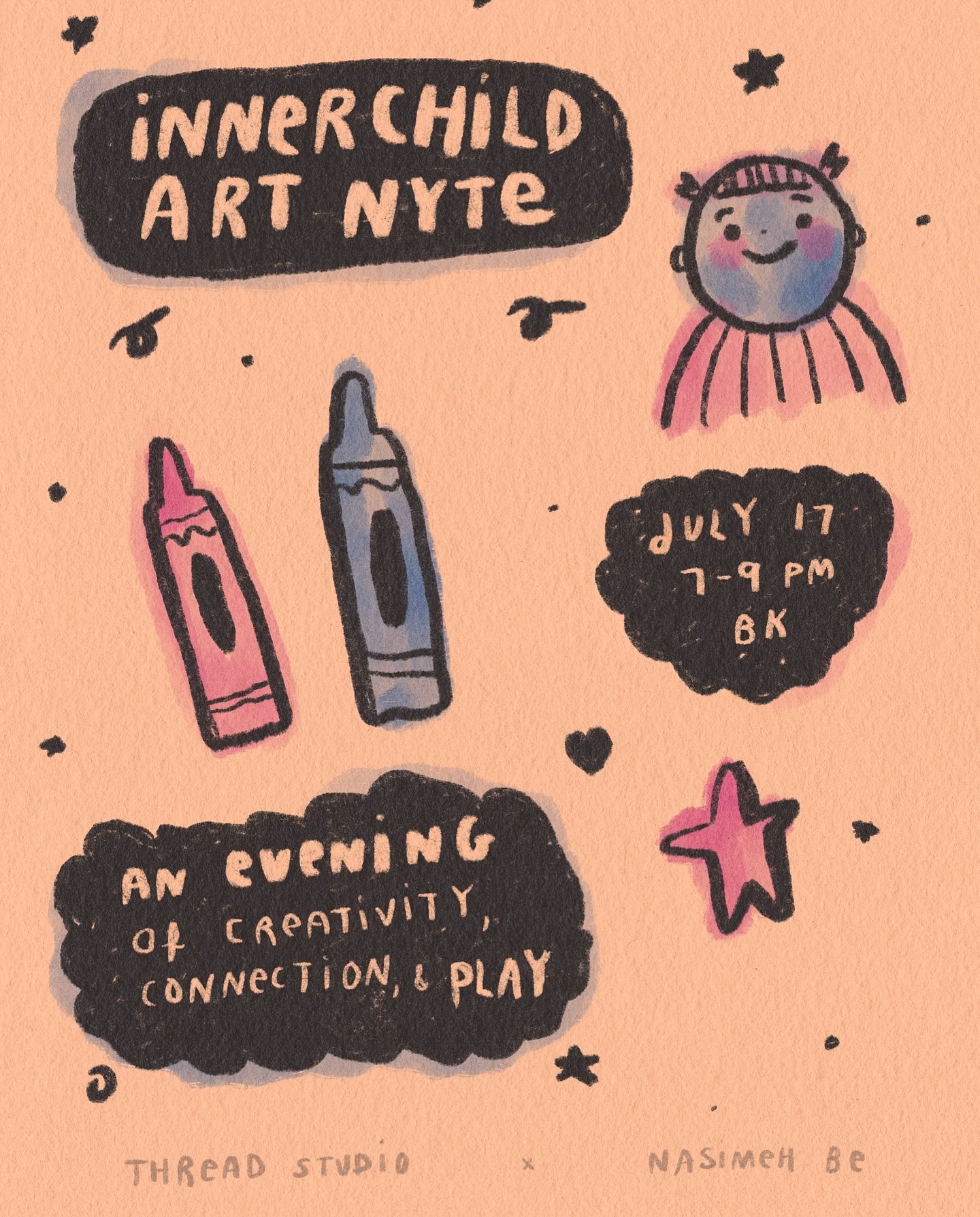 When&rsquo;s the last time you let yourself PLAY? ✨⁣
⁣
Join us for 𝗜𝗻𝗻𝗲𝗿 𝗖𝗵𝗶𝗹𝗱 𝗔𝗿𝘁 𝗡𝘆𝘁𝗲 - ⁣
An evening of connection, creativity, &amp; the most fun you&rsquo;ve had in ages. 😝⁣
⁣
Picture this:⁣
You walk in &amp; within minutes, you
