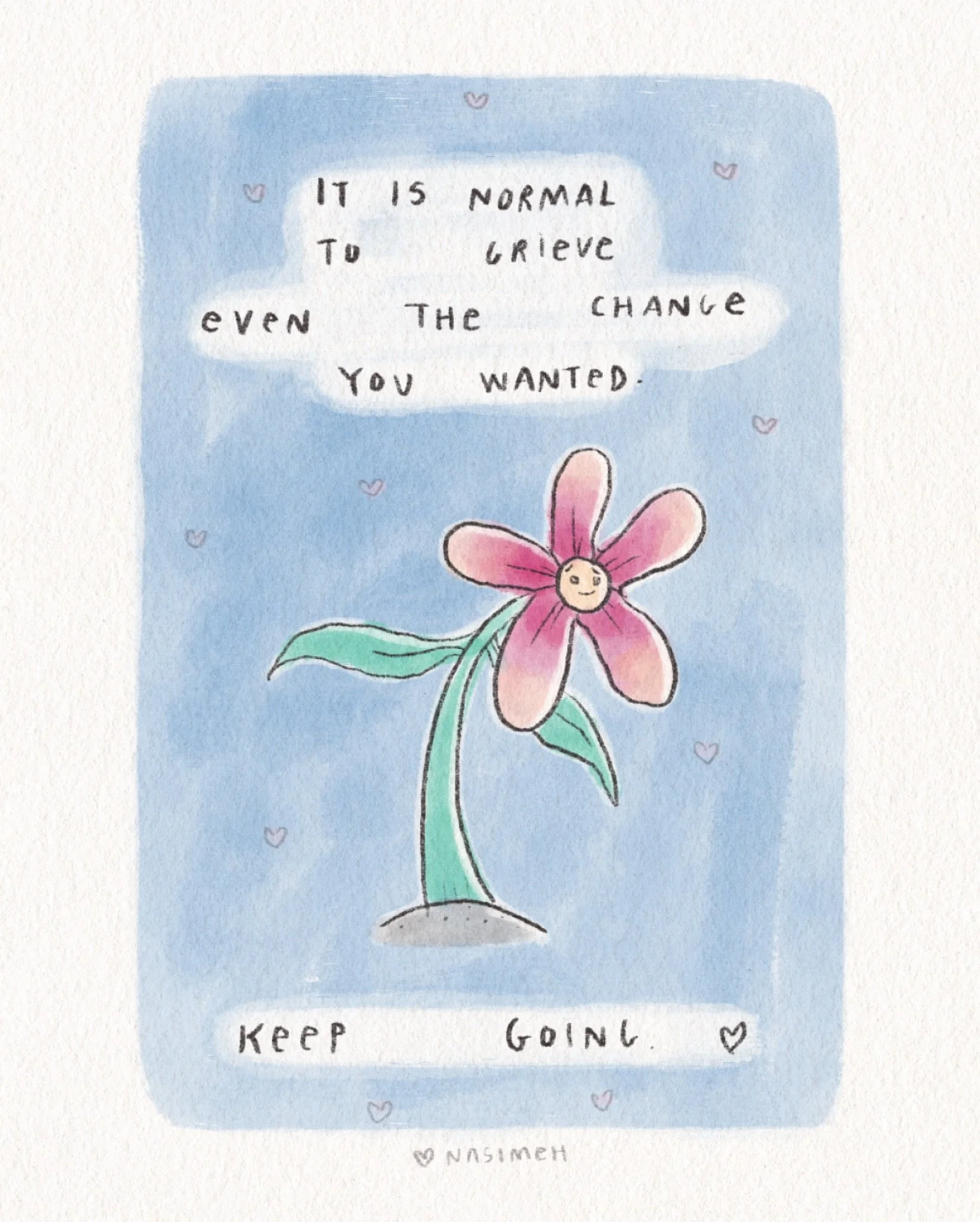 You got this, little flower! 🌼 ⁣
⁣
Listen - change is hard. ⁣
Even the change we want, maybe dreamed of! ⁣
Can feel challenging - or have grief involved.⁣
⁣
That&rsquo;s okay. &hearts;️⁣
⁣
Give it attention, give it space.⁣
Gift your grief that - le