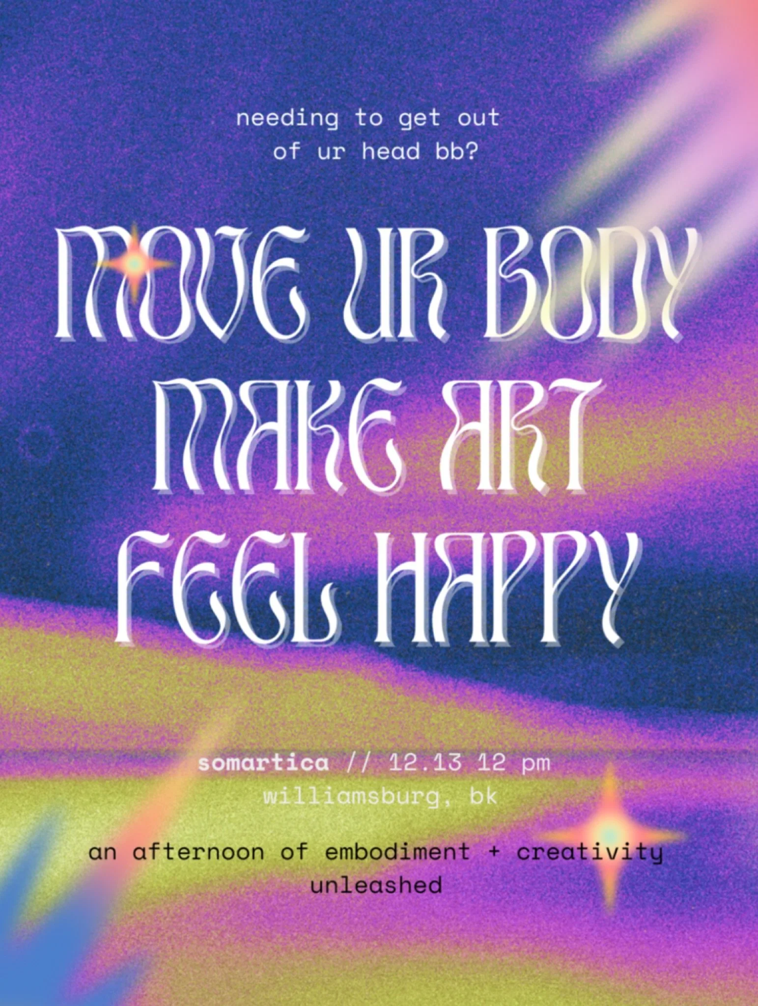 Your inner child will thank you. 🥹⁣
⁣
Join us for 𝗦𝗼𝗺𝗮𝗿𝘁𝗶𝗰𝗮 - ⁣
An afternoon of embodiment, creativity, and play that&rsquo;ll leave you feeling grounded, uplifted, &amp; 𝘀𝗼 𝗮𝗹𝗶𝘃𝗲. ⁣
⁣
Think: creative reset meets adult summer camp me
