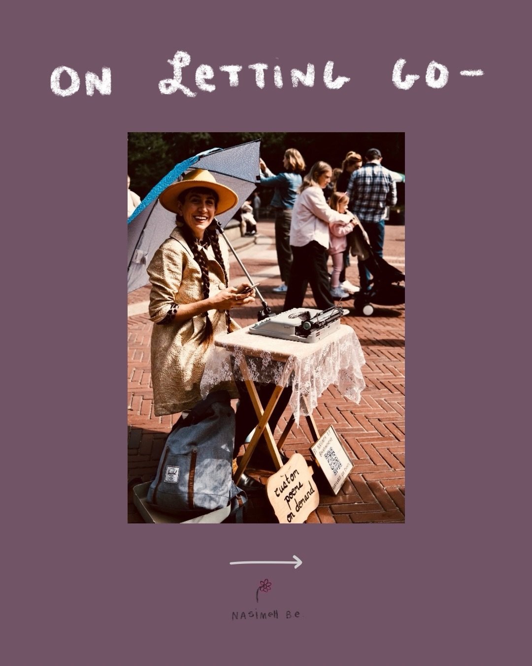 On letting go (&amp; street poetry) 🌀⁣
⁣
Perhaps the most challenging task of this human life:⁣
Knowing when it&rsquo;s time to let go -⁣
And doing so.⁣
⁣
Yet, paradoxically, ⁣
This is exactly when the beauty that awaits us can come through.⁣
⁣
Exce