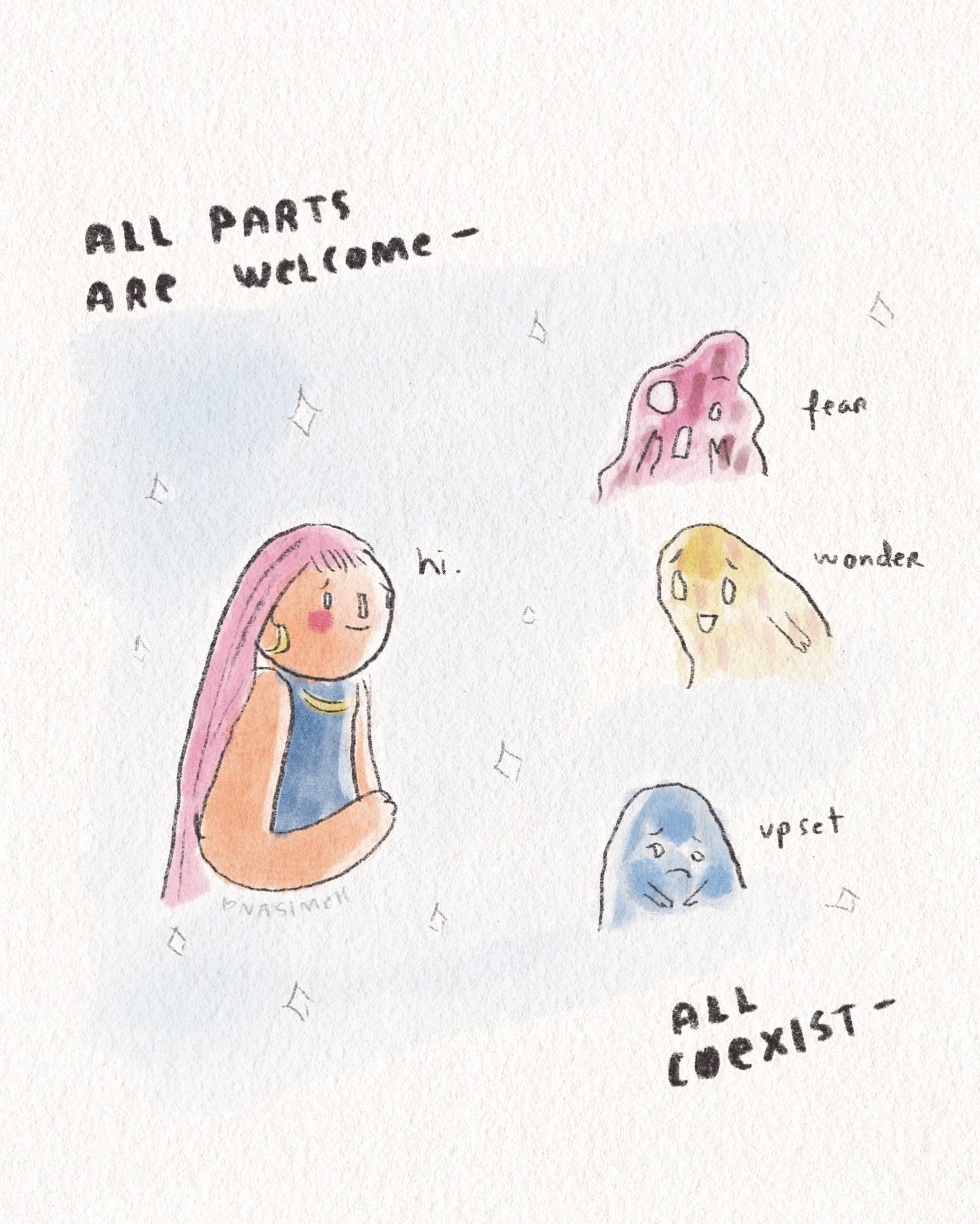 We (can) contain multitudes 🫶🏼⁣
⁣
Friends, there are many days where we are, any of us, more than one thing.⁣
Where the sadness sits beside the wonder,⁣
The joy alongside the sullen,⁣
The beauty even amidst the grief.⁣
⁣
This - this is not a strang