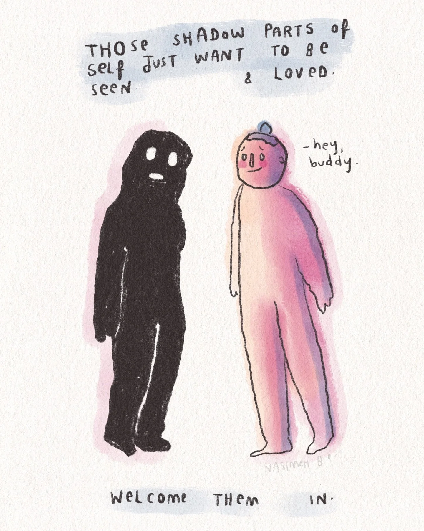 Hello, you!❣️⁣
⁣
No parts of self are bad. They're all part of our tapestry, woven into our story.⁣
⁣
Yes, even the most unsavory aspects - those are often adaptations, strategies we picked up to survive or gain love.⁣
⁣
This magical alchemy happens 