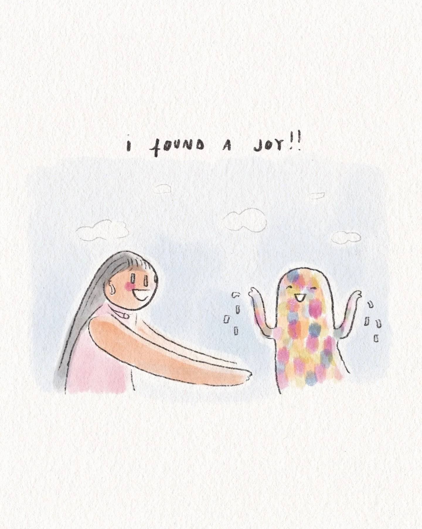 &lsquo;Joy is not meant to be a crumb&rsquo; ☺️⁣
(Mary Oliver)⁣
⁣
Friends, may this little comic serve as a small reminder -⁣
Of the joys we can find, when we look for them!⁣
⁣
See, our gorgeous brains are wired to look for the challenge.⁣
(And also: