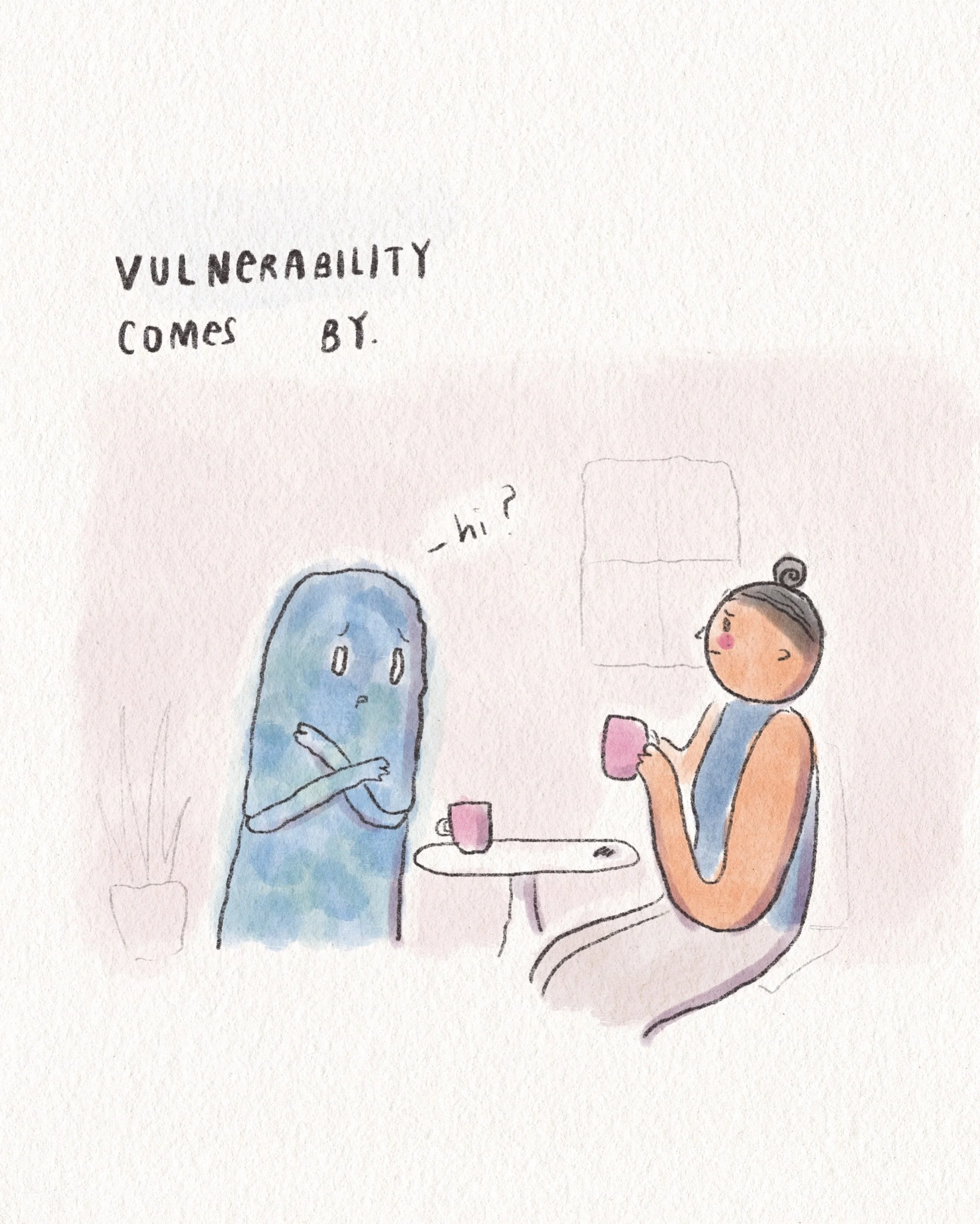 Our friend, Vulnerability. 🌼⁣
⁣
Brene Brown calls it whole-hearted living: ⁣
The reality that, in order to fully embrace joy - we must also inhabit vulnerability, uncertainty, and sorrow.⁣
⁣
And the truth is, this emotion can show up, also, when we&