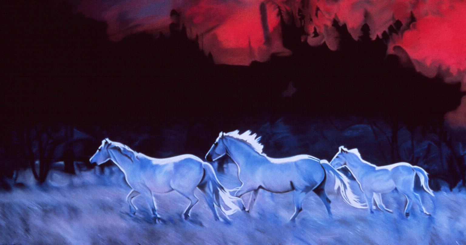 "From What Do You Run?" pastel, 78x47"
