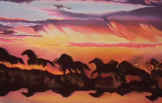 "Wildfire" pastel, 28x45"