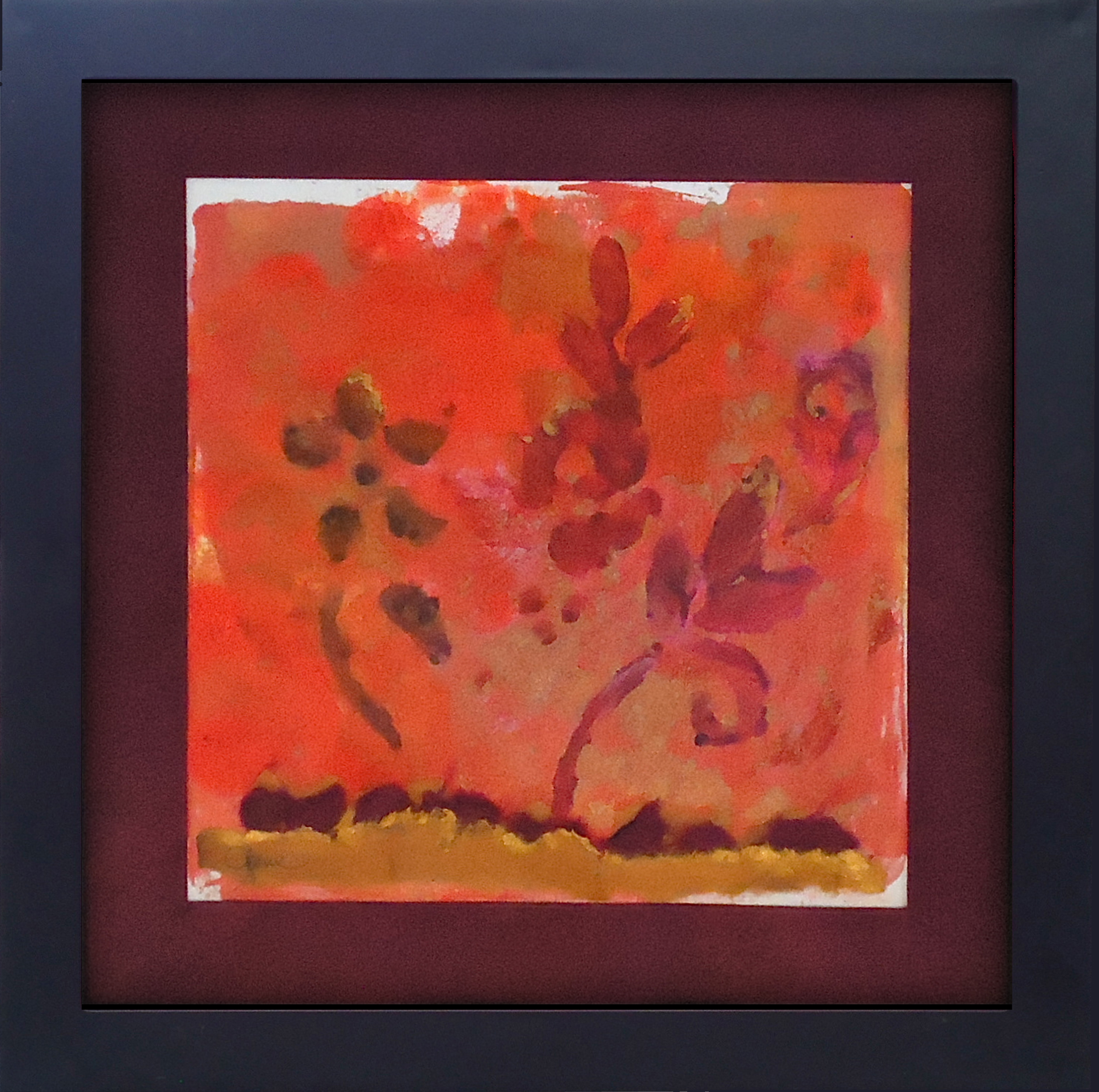 "Wildflowers" framed monoprint, 8"x8" AVAILABLE / $75