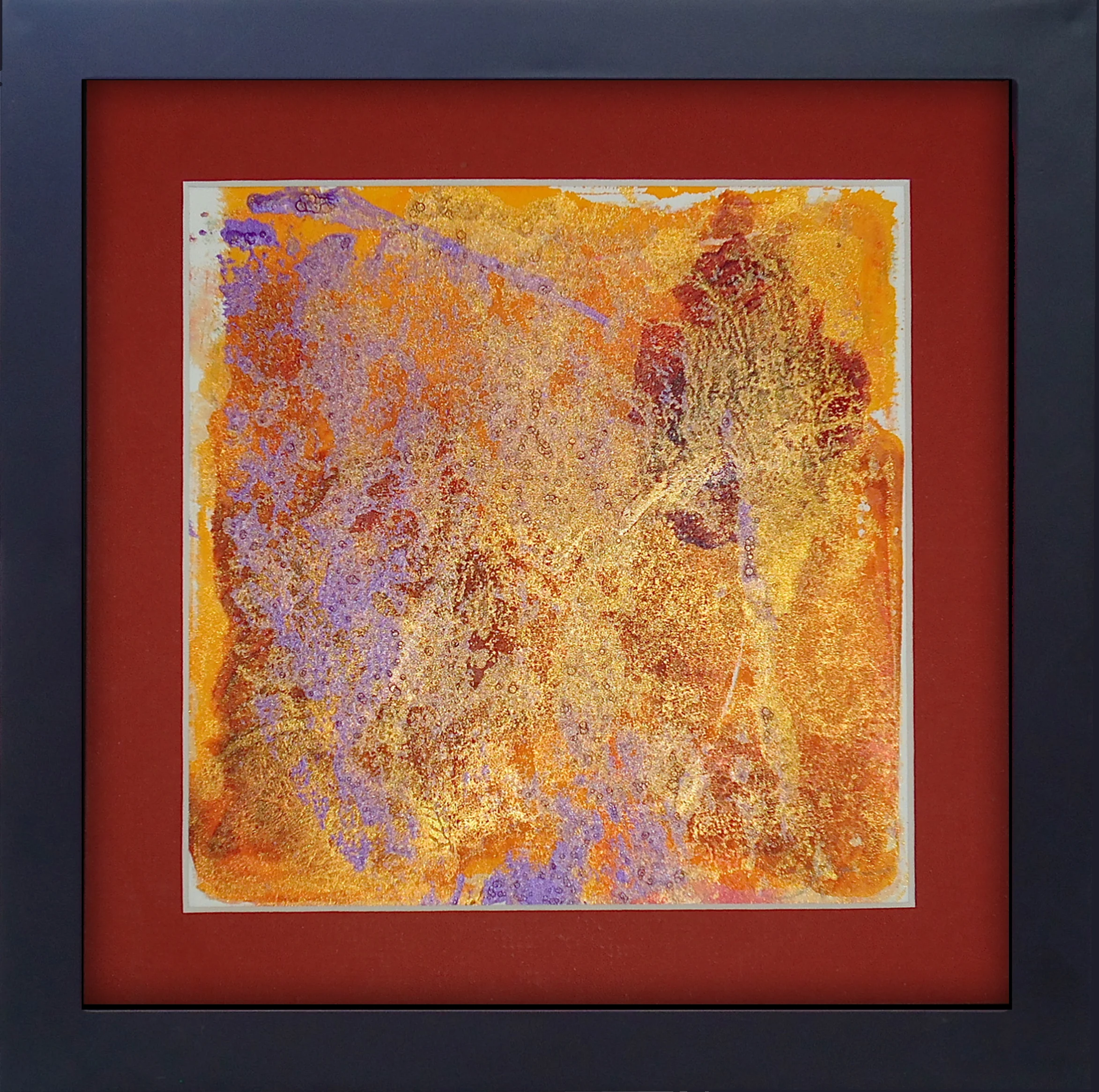 "Wipe Your Feet" framed monoprint, 8"x8" AVAILABLE / $75