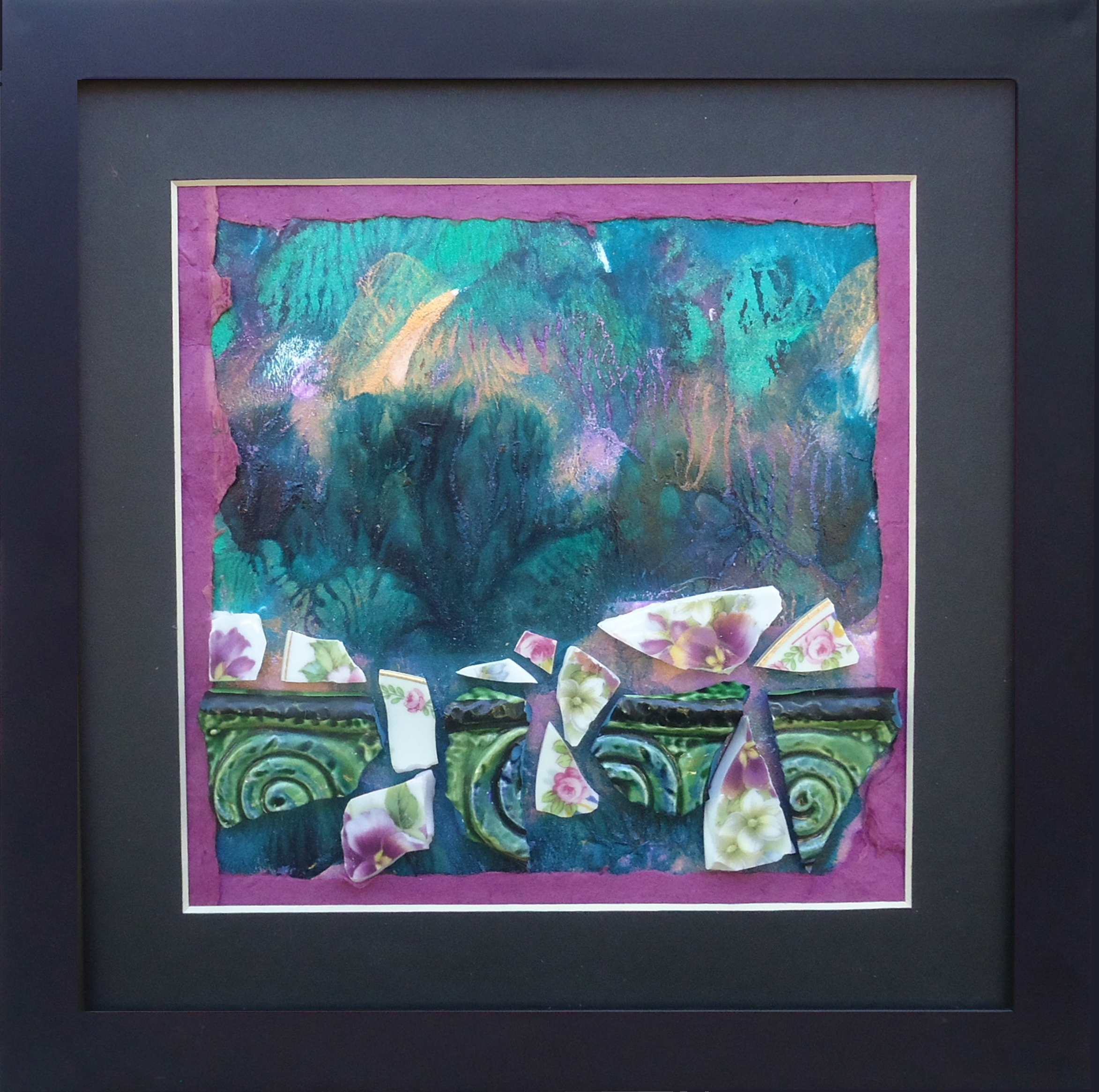 "Secret Garden" mixed media, 8"x8" AVAILABLE / $75
