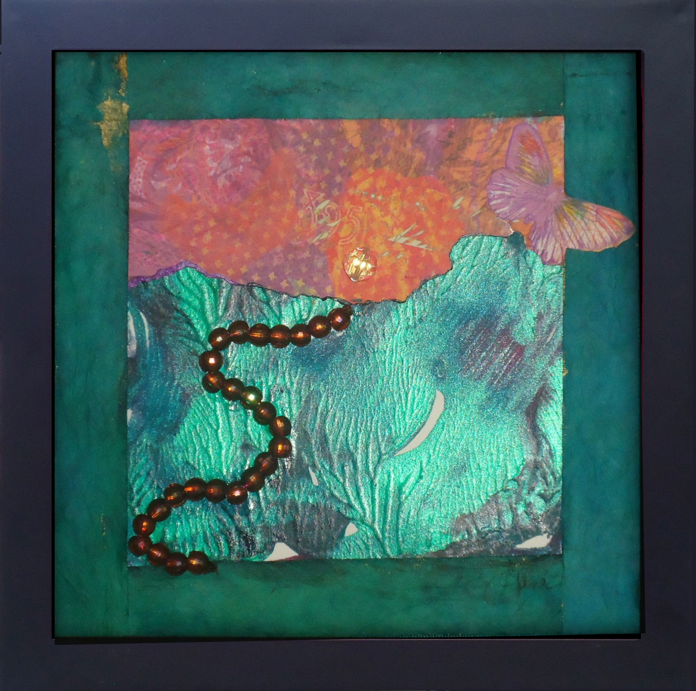 "The Road to All That Glitters" mixed media, 8"x8" AVAILABLE / $75