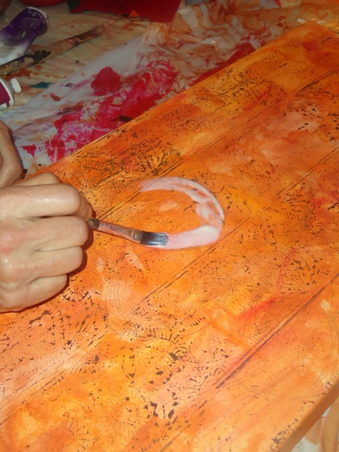 Paint with gesso-medium
